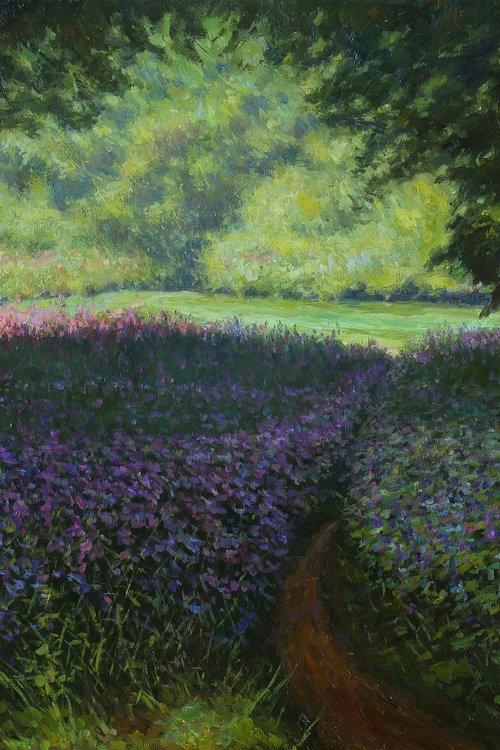 The Floral Path - sunny summer landscape painting by Nikolay Dmitriev