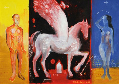 Adam, Eve and Pegasus by Kellenberger Martin