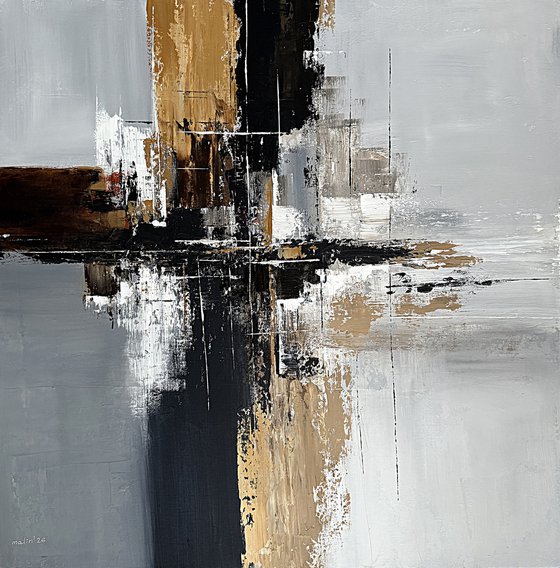 Balanced Axis. Square Contemporary Abstract