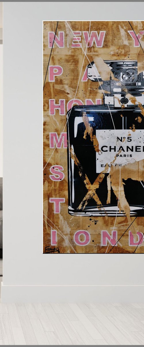 Ripped Chanel 140cm x 100cm Book Page Urban Pop Art by Franko