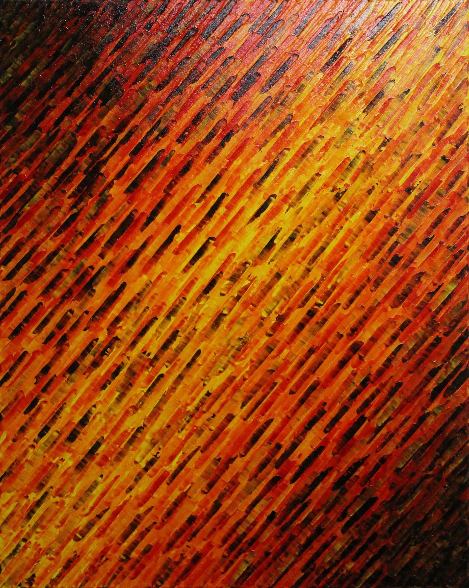 Abstract Acrylic Painting By Jonathan Pradillon, 29 X 36, Large Warm Knife Texture, Original Artwork