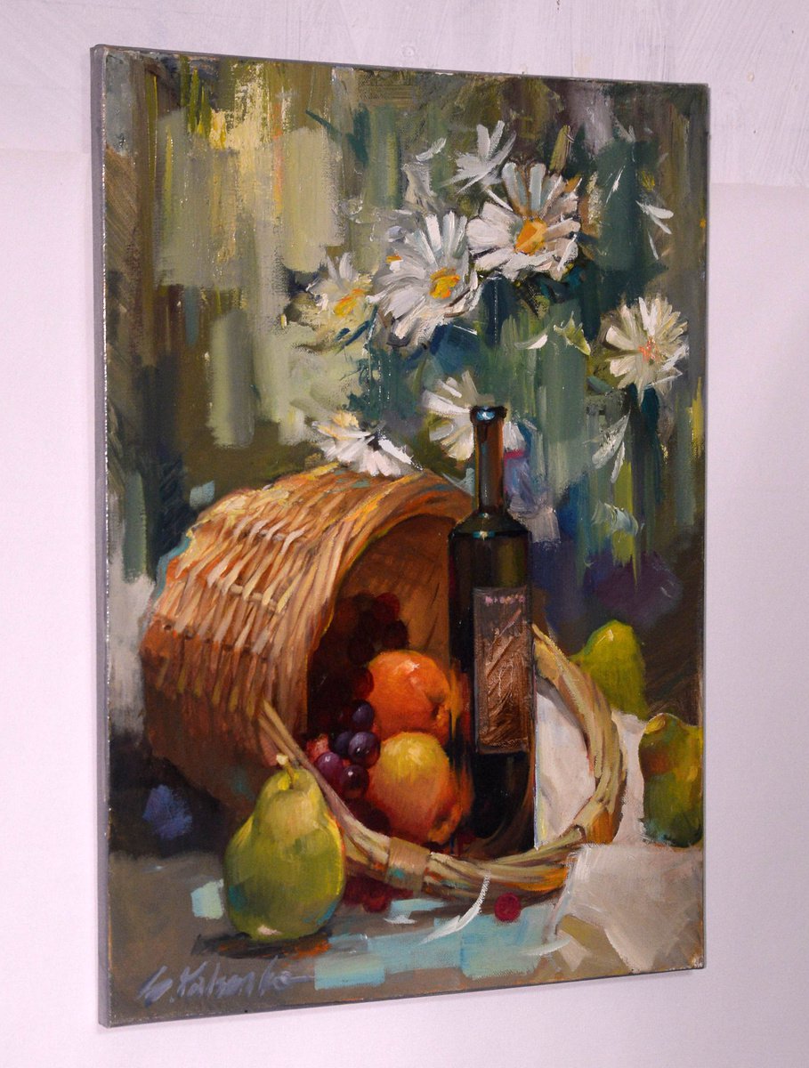 Daisies, pears and grapes by Sergei Yatsenko