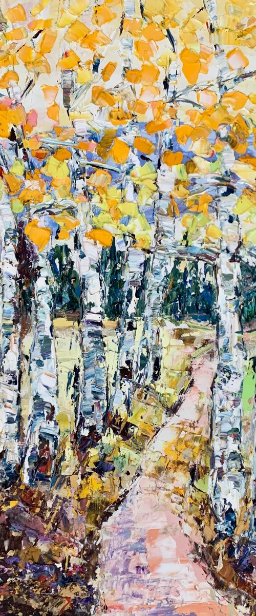 Birch trees in autumn by Vilma Gataveckienė