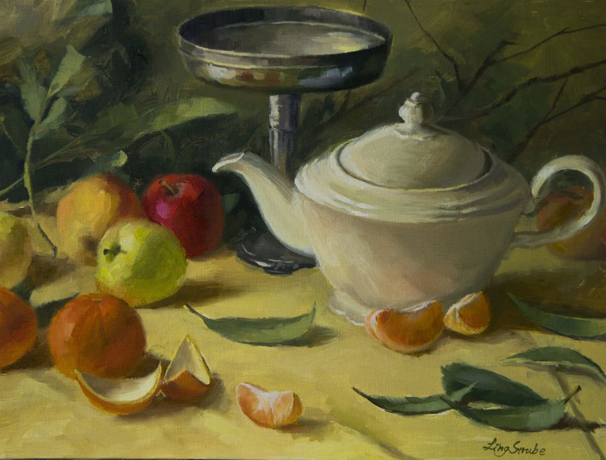 Morning Tea (Framed) by Ling Strube