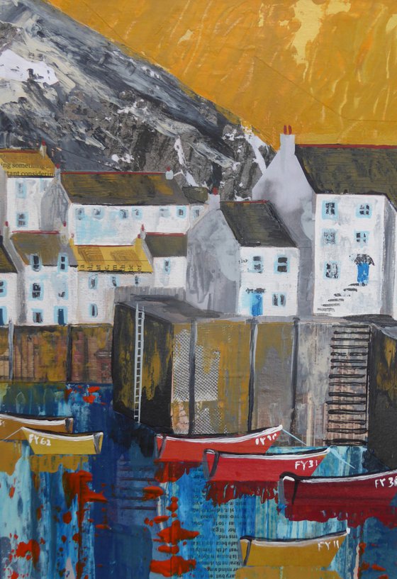 Polperro, yellow sky