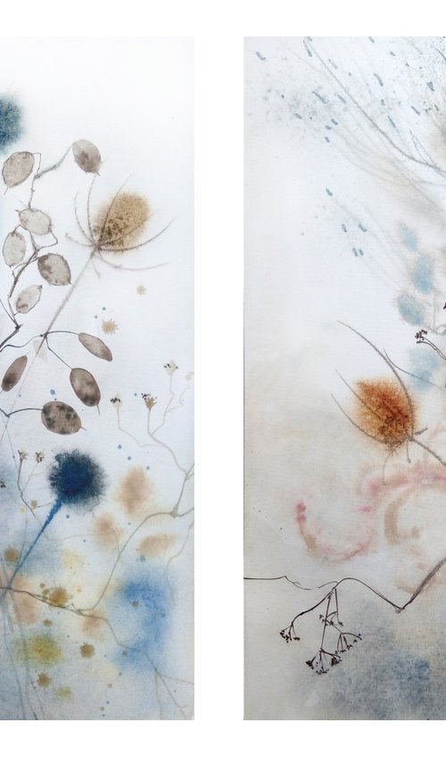 Set of  2watercolors Dry Grass by Olga Beliaeva Watercolour