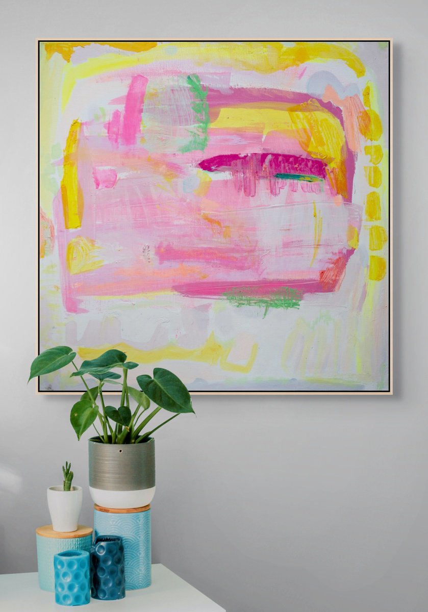 Organic Abstract Acrylic Painting By Kathryn Sillince, 30 X 30", 