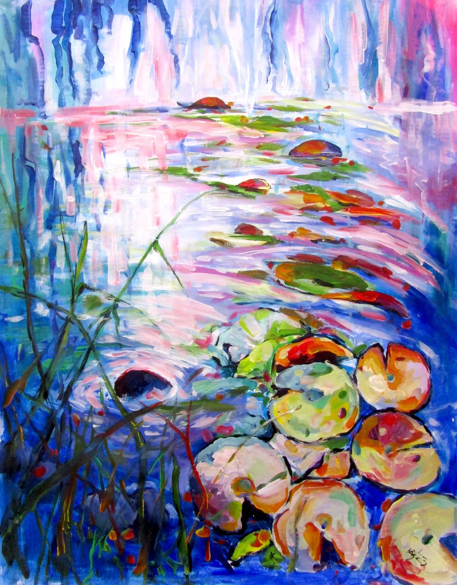 Colorful Water Lilies Iv By Kovacs Anna Brigitta, 34 X 43, Artwork For Sale On Artfinder