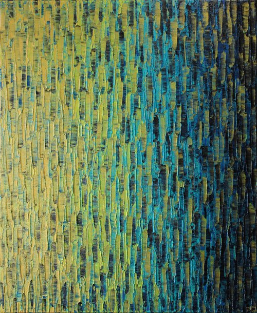 Gold green blue iridescent color fade by Jonathan Pradillon