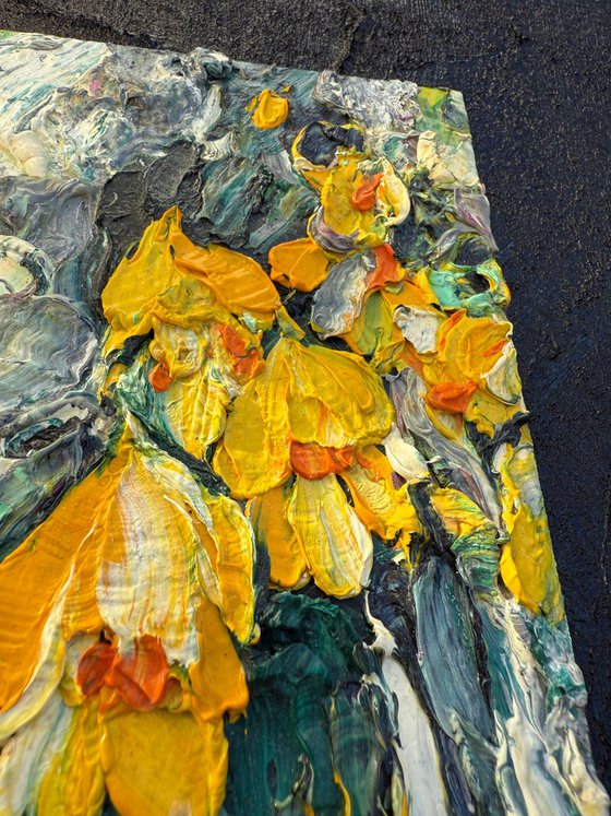 Light sprouting from darkness. Diptych