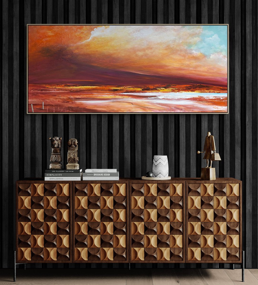 Salt Lake Sunset By Tania Chanter, 63 X 28, Artwork For Sale On Artfinder
