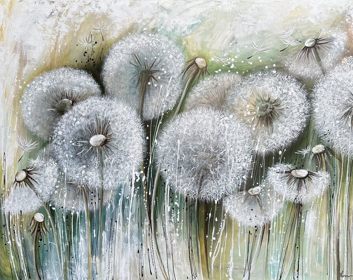 Impressionistic Botanical Acrylic Painting By Narine Vardanyan, 39 X 31", Into The Lightness, Original Artwork