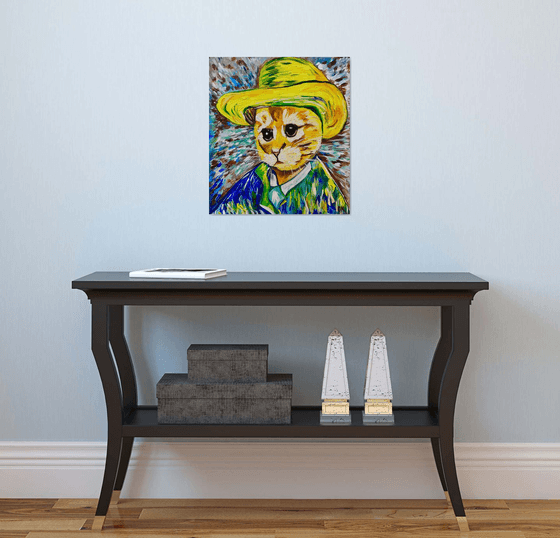Pensive Cat Van Gogh