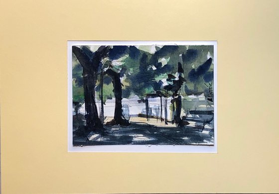 Light on the lake - 10 x 15 cardboard framed