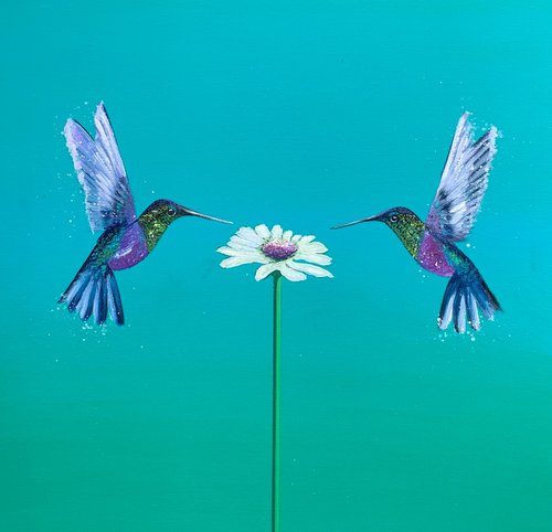 Two Hummingbirds ~ One Love by Laure Bury