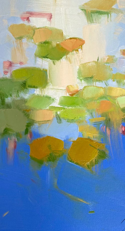 Waterlilies, Original oil painting, Handmade artwork, One of a kind by Vahe Yeremyan