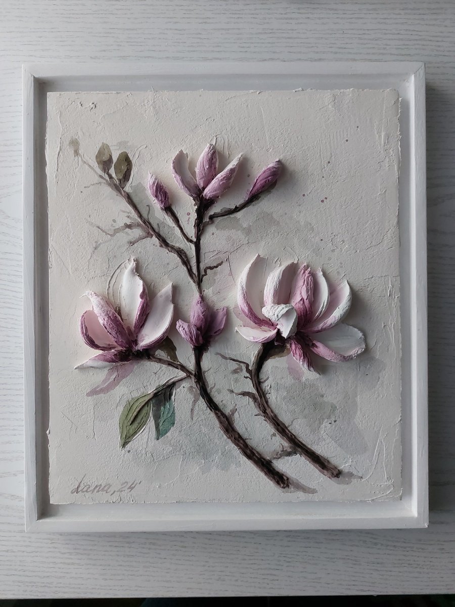 Sculpture painting magnolia by Svitlana Brazhnikova