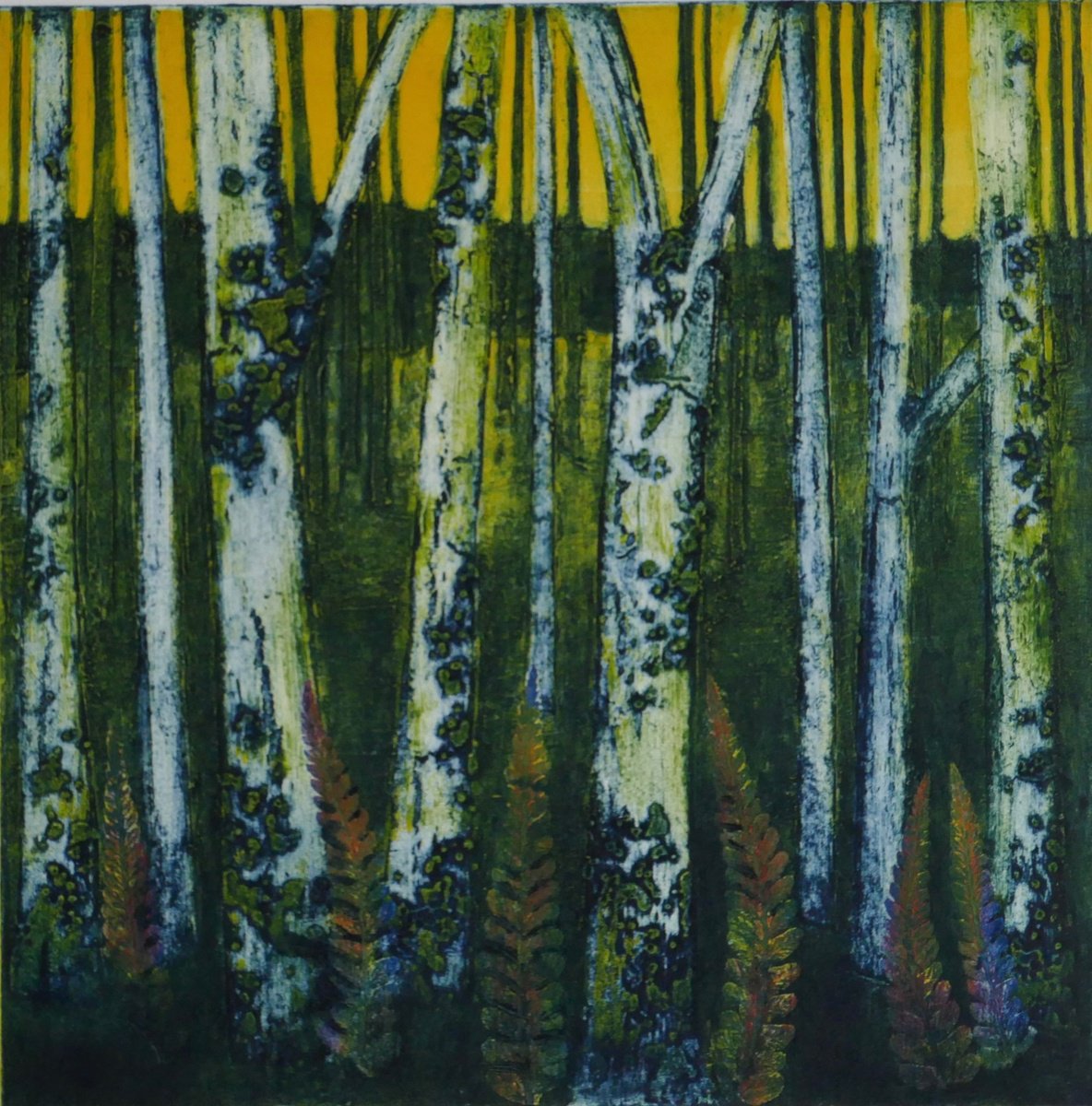 Impressionistic Landscape Limited Edition Print By Sue Roe, 9 X 9", First Light, Original Artwork