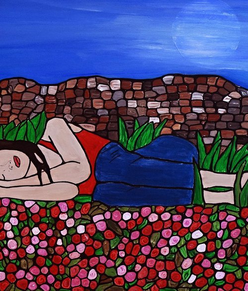 Asleep in the garden by Rachel Olynuk