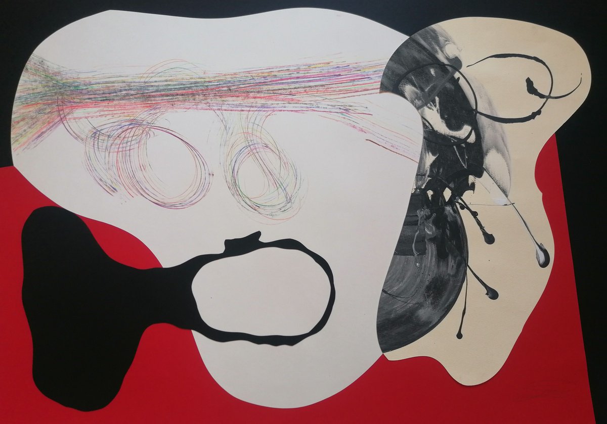 Surrealistic Abstract Acrylic Painting By Stefano Mazzolini, 39 X 28", Gnomat, Original Artwork