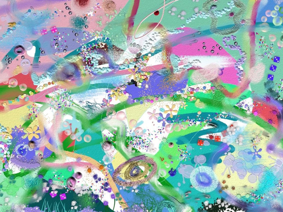 Geometric Abstract Print By Galina Victoria, 24 X 18, Summer Dance, Original Artwork