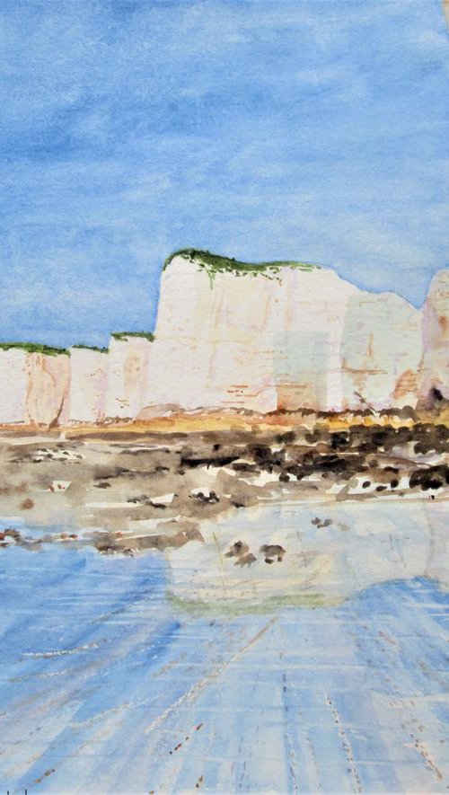 Reflected White Cliffs of Old Harry Rocks by MARJANSART