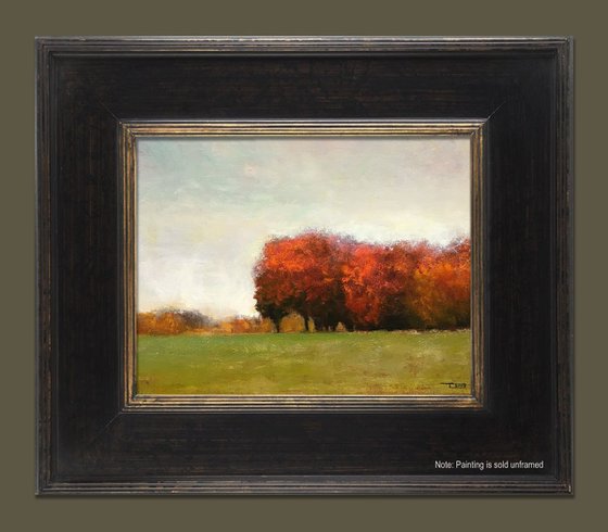 Autumn Red Trees fall colors impressionist tonal landscape