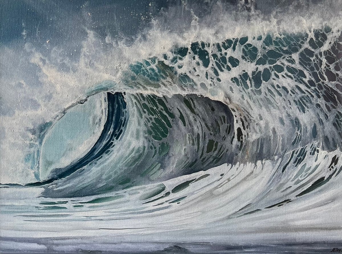 Photorealistic Oil Painting , Sea Waves Print On Canvas By Myroslava Denysyuk, 16 X 12, Artwork For Sale On Artfinder