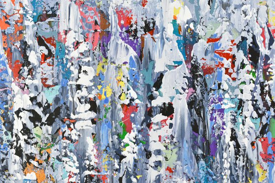 Colors of Joy - Large Abstract Painting, Original Knife Colorful Modern Wall Art