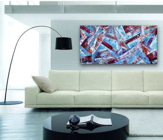 "All The Rage" - Original Large PMS Oil Painting On Canvas - 48 x 24 inches