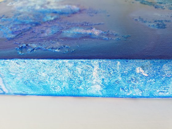 Through the Blue , SET OF 2 PAINTINGS, READY TO HANG.