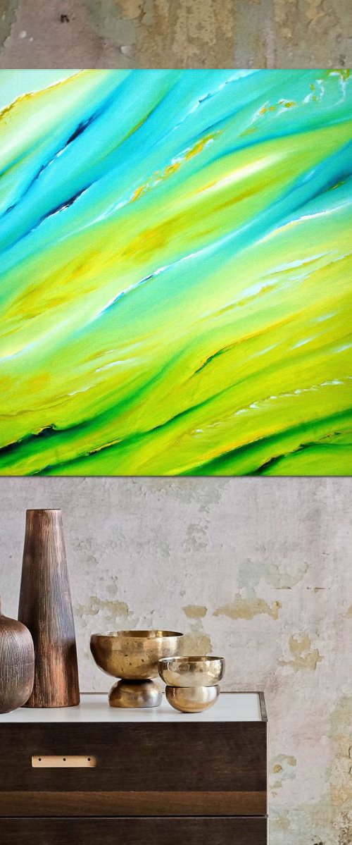 Luminance - 60x60 cm, Original abstract painting, oil on canvas by Davide De Palma