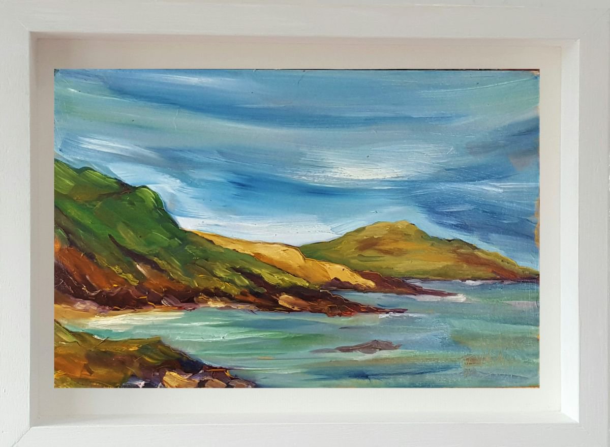 Blue skies over golden summer bays by Niki Purcell - Irish Landscape Painting