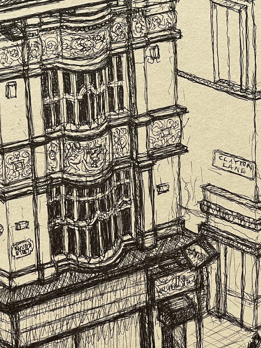 Expressive Cityscapes Ink Drawing By David Lloyd, 7 X 10, Any Odds?, Original Artwork