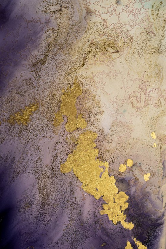 Pink and Gold Abstract Art