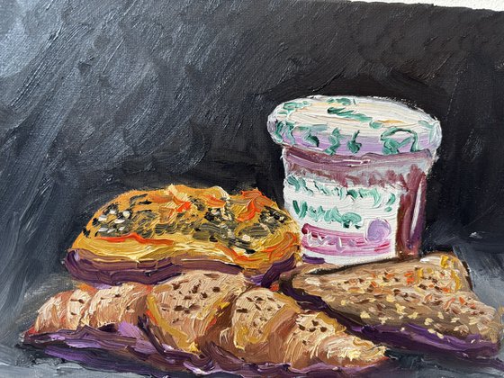 French Breakfast with Jam Still Life