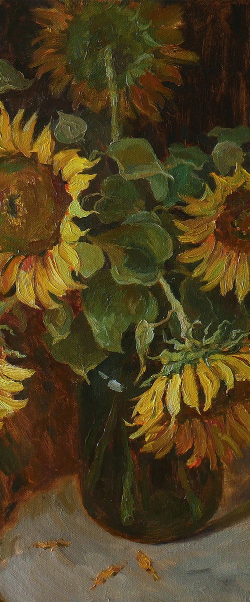 Sunflowers Near The Window by Nikolay Dmitriev