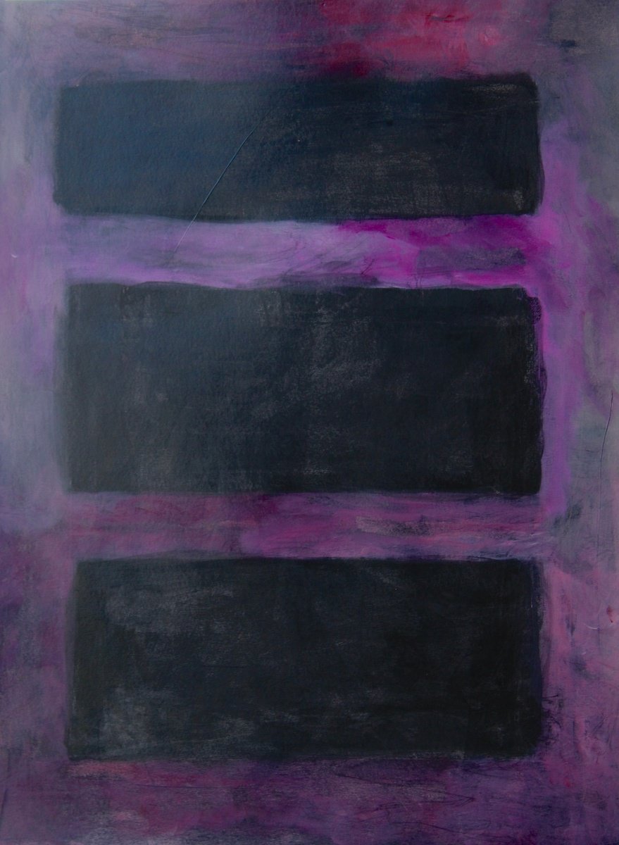 Organic Abstract Acrylic Painting By Kay Macdonald, 18 X 24", Into The Purple Night, Original Artwork