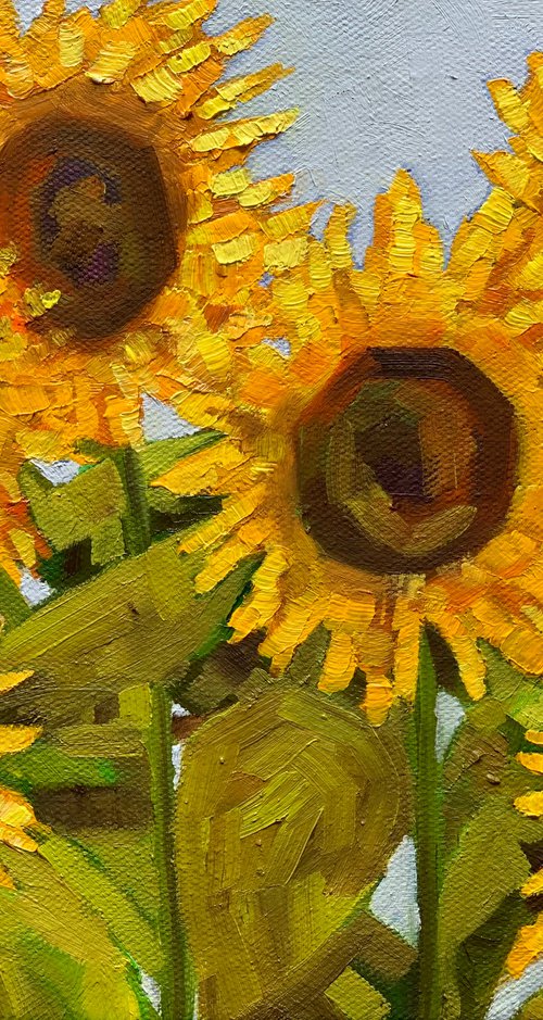 Sunflowers ! Oil painting! Ready to hang canvas by Amita Dand