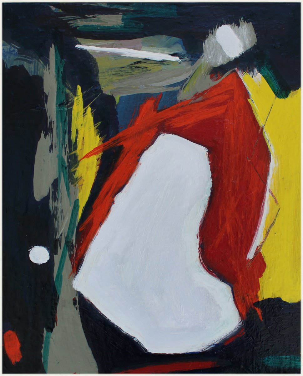 Expressive Abstract Oil Painting By Victorine Follana, 11 X 13", Vivacite, Original Artwork