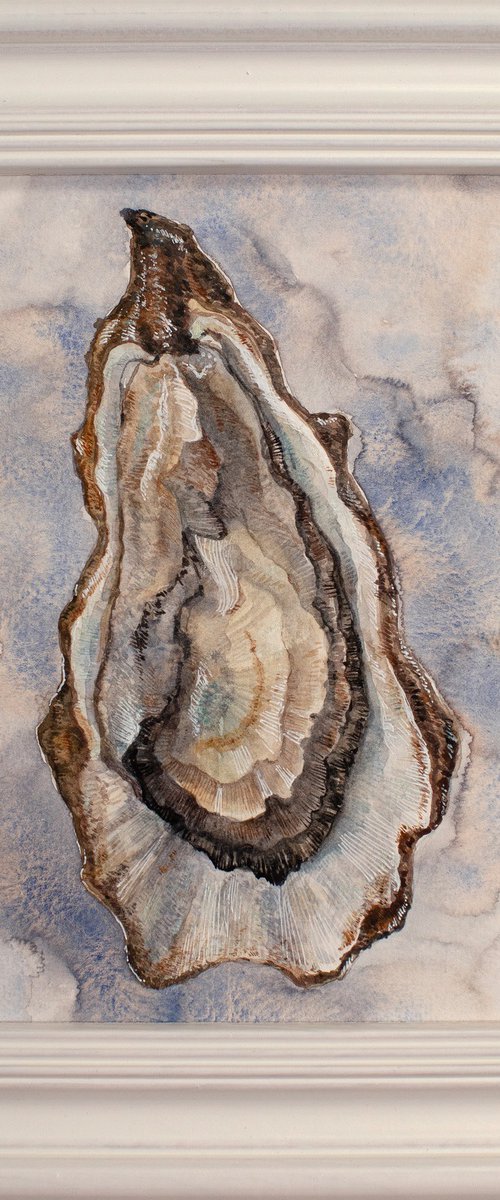 Watercolor oyster by Liliya Rodnikova