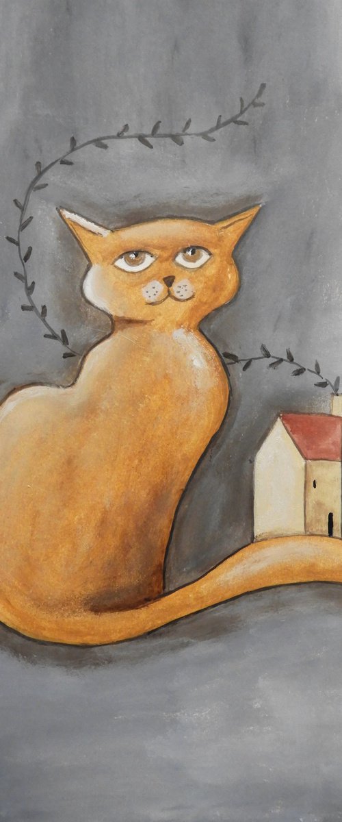 The cat and the house by Silvia Beneforti