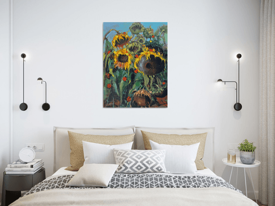 Sunflowers and Ladybugs