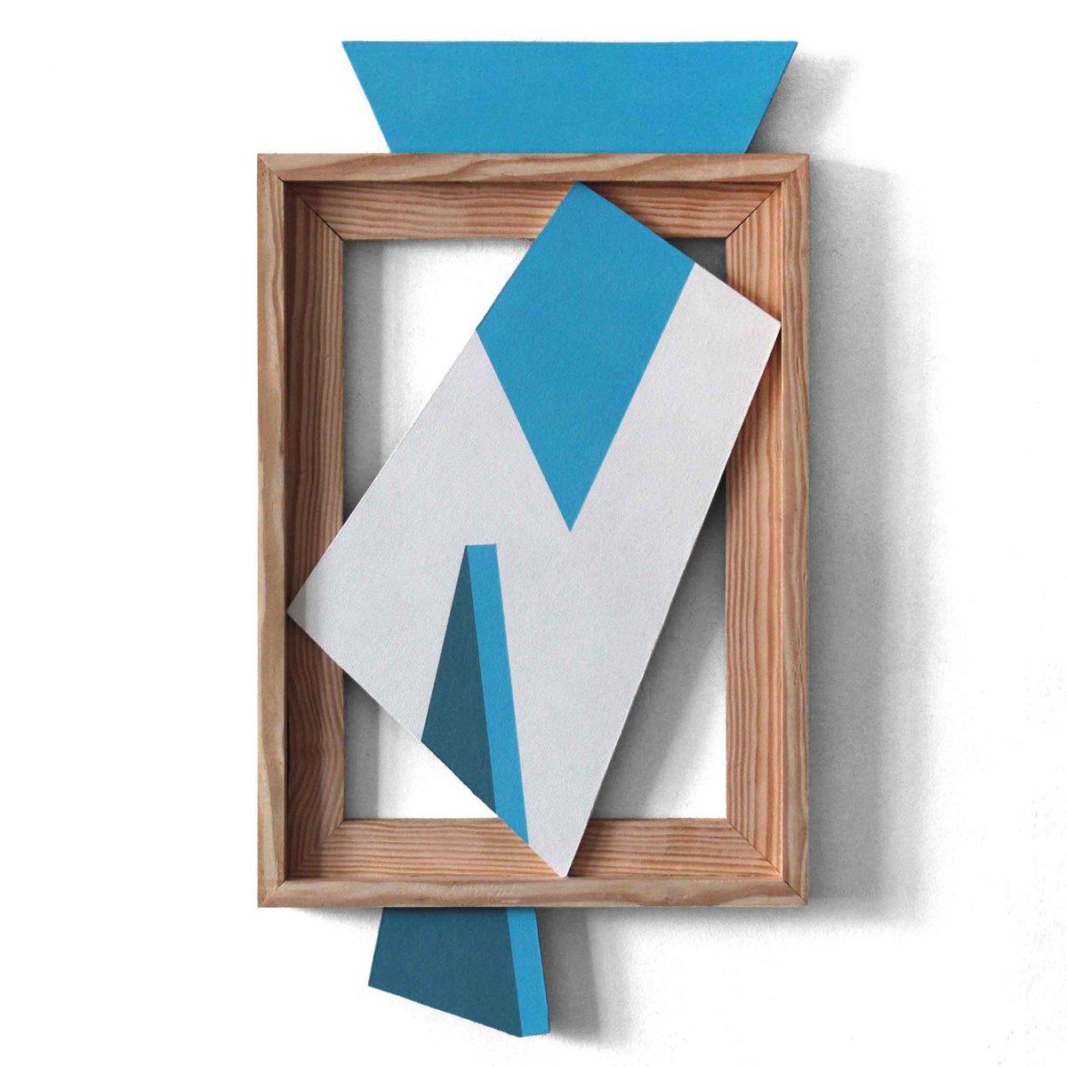 Geometric Abstract Acrylic Painting By Martin Singer, 11 X 20", C2T1Q-25, Original Artwork