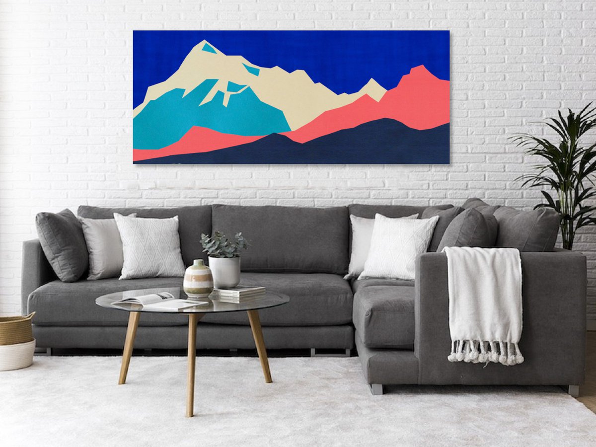 Abstract Mountains #34 - Extra Large Abstract Landscape - Shipping Rolled in a Tube by Arisha Monn