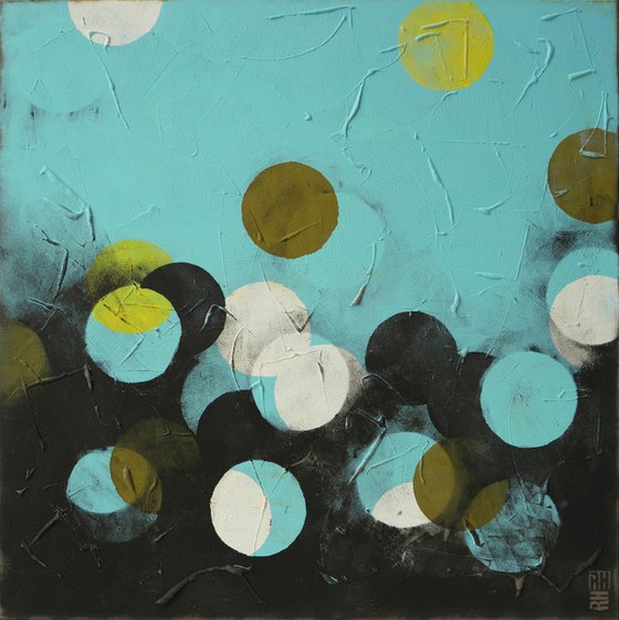 Turquoise Circle Line - Twin XL 160x80cm