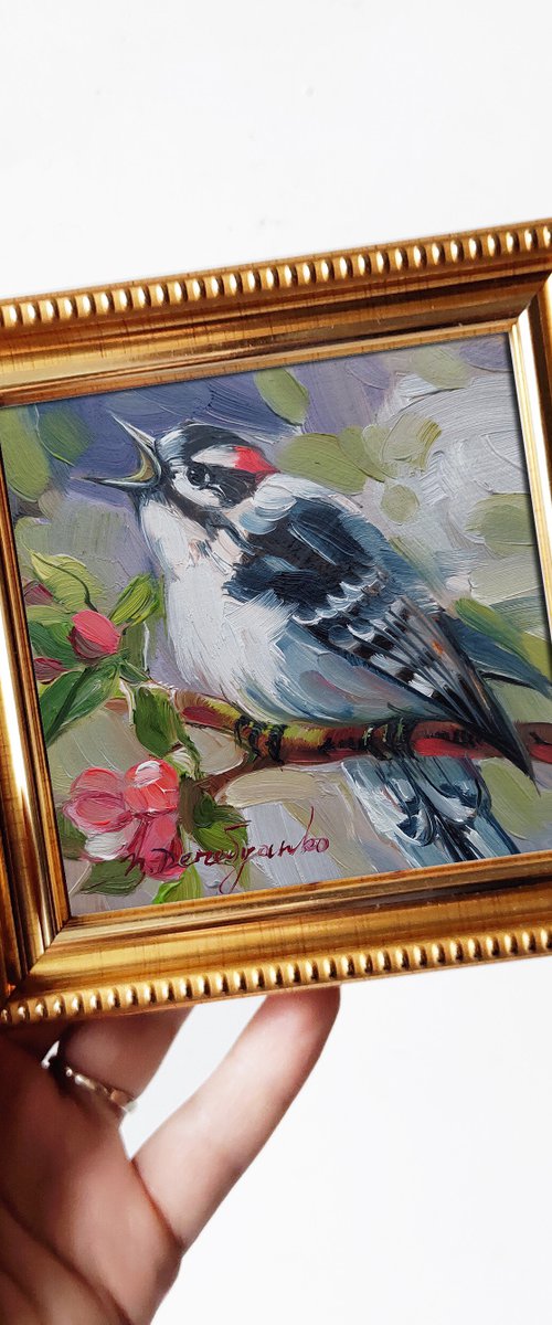 Woodpecker bird by Nataly Derevyanko