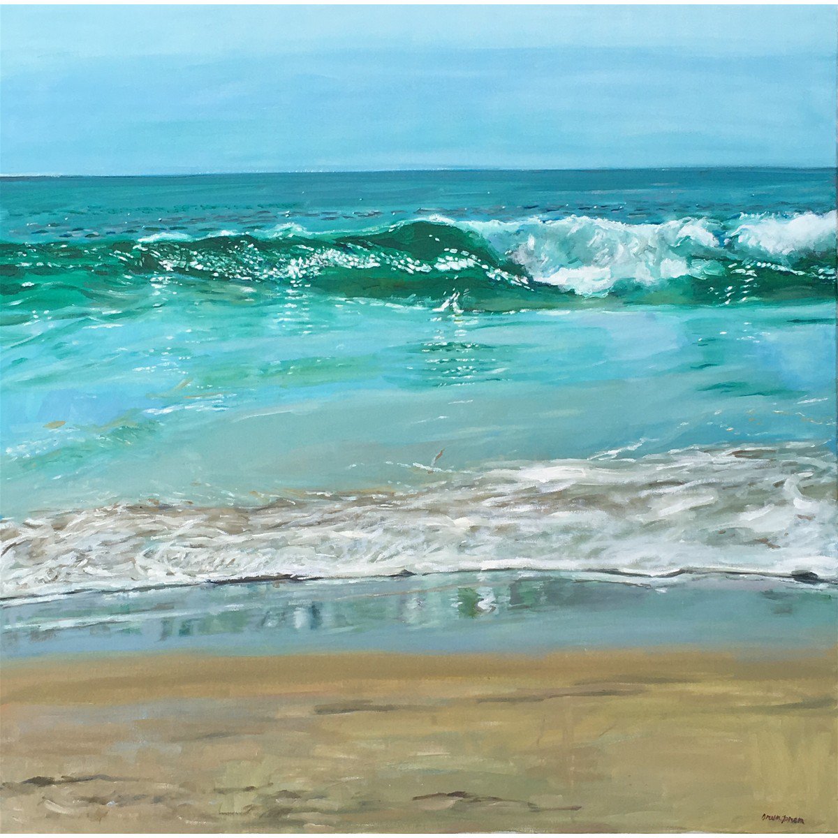 Photorealistic Oil Painting , The Sparkling Sea By Arun Prem, 36 X 36, Artwork For Sale On Artfinder