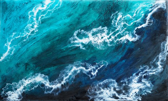 The depth - original turquoise seascape artwork