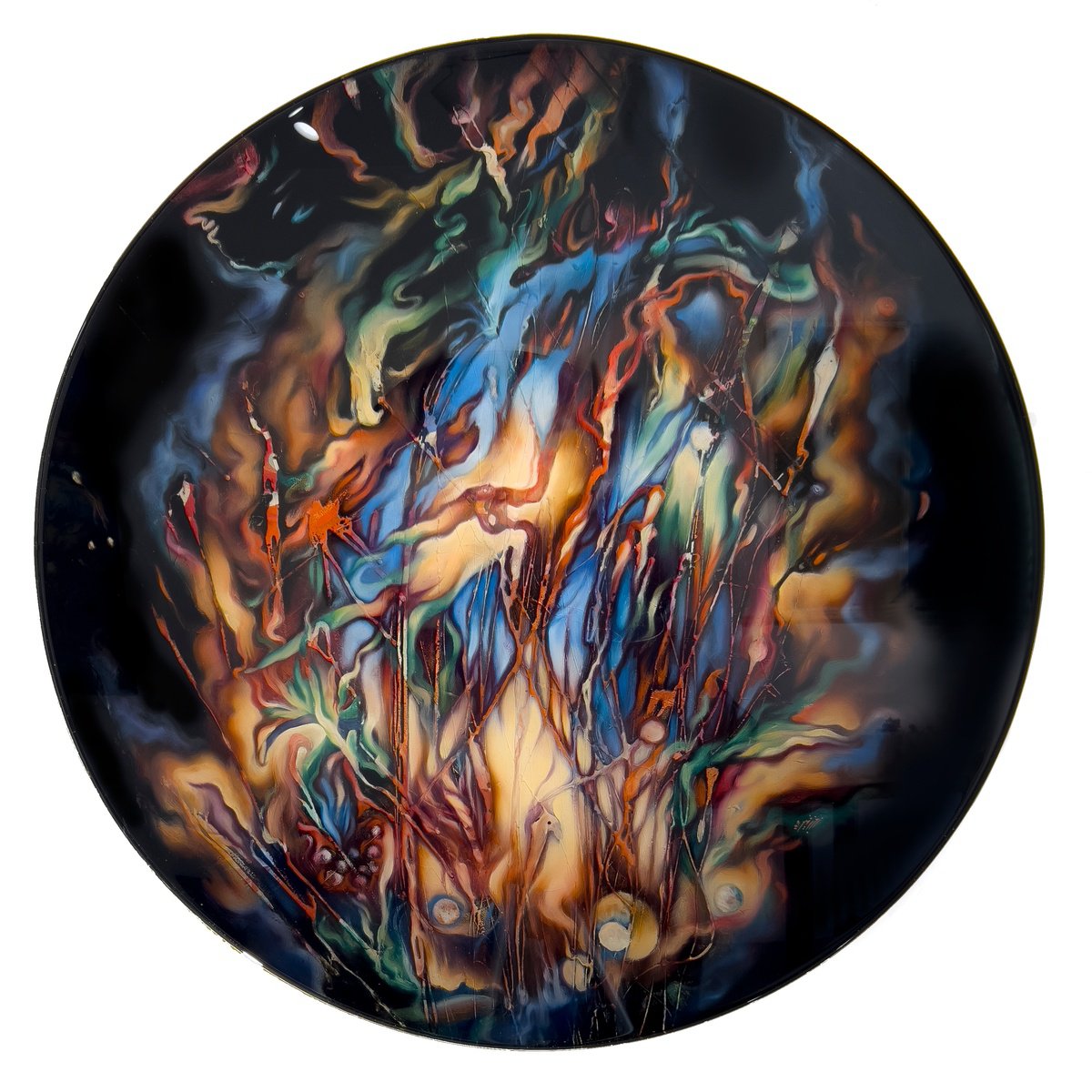 Abstract Botanical Painting By Marjan Fahimi, 34 X 34", The Secret Garden, Original Artwork